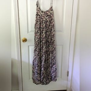 Natural Life maxi floral black spaghetti strap dress